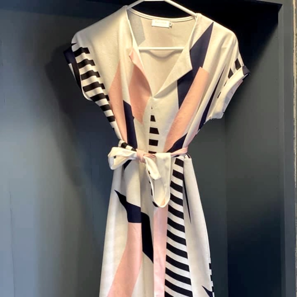 Geometric white dress